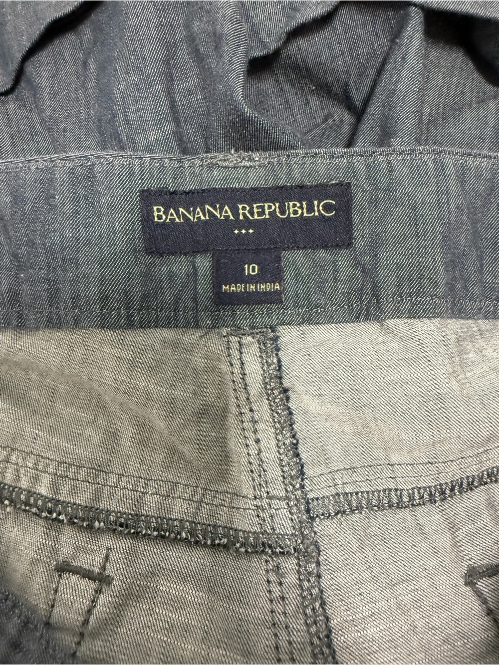 Banana Republic Women's Chambray Blue Flat-Front Shorts - Picture 3 of 3